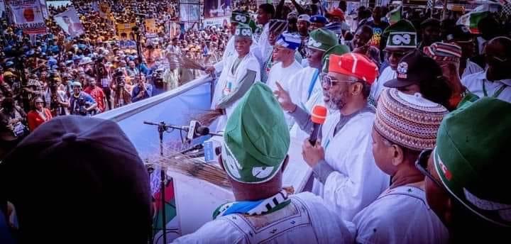 Gbajabiamila speaks at the Lagos rally