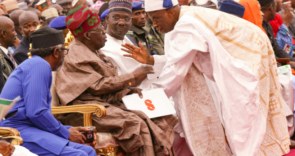 Tinubu, Gov. Sule and Adamu at Lafia Town Hall meeting