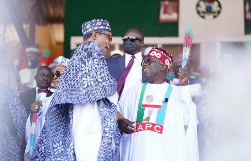 Buhari and Tinubu at the rally in Jos