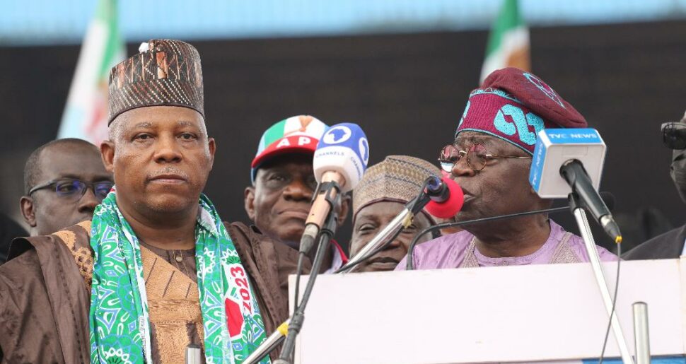 Shettima and Tinubu at the Warri rally