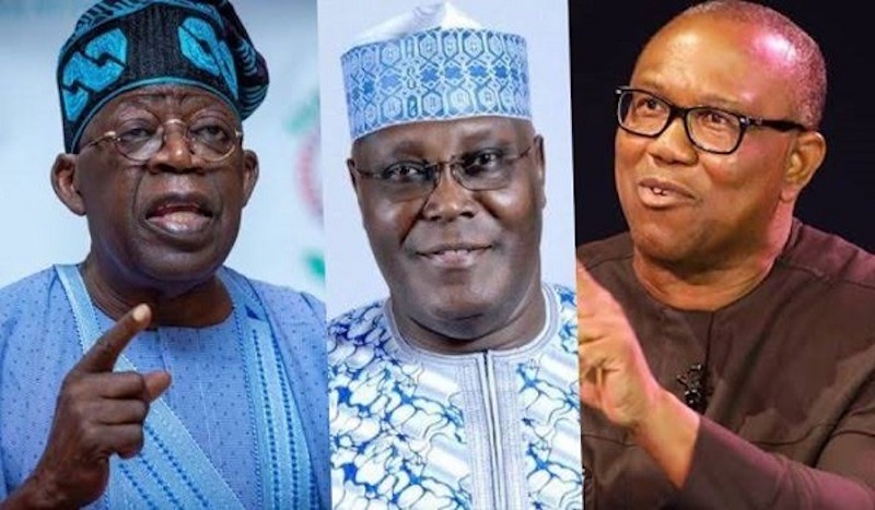 L-R, Bola Tinubu, Atiku, Obi