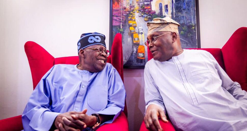 Tinubu and Atiku at Abuja Airport on Monday 14 Nov.