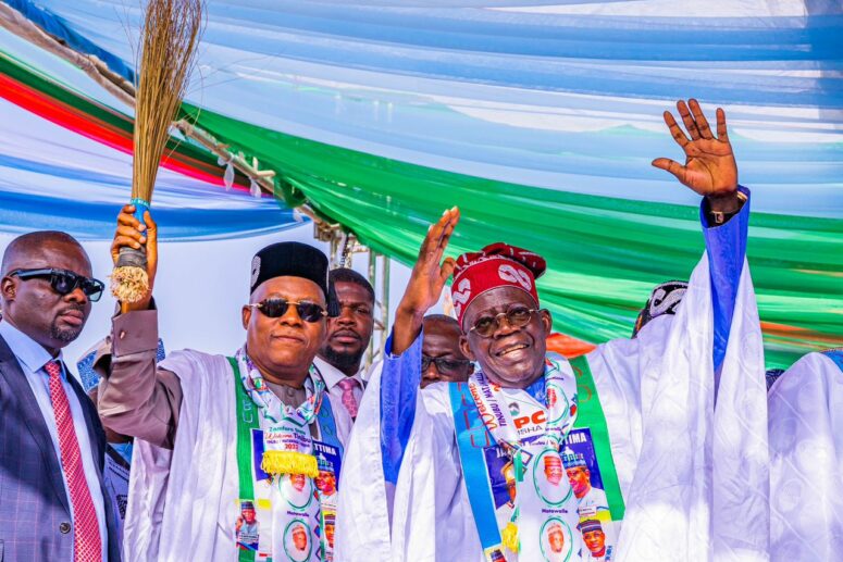 Tinubu in Zamfara with Shettima