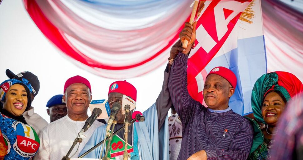 Tinubu presents APC governorship candidate Nkechi Emenike