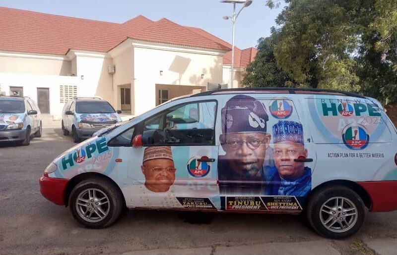 The campaign vehicles donated to Tinubu and Katsina gov. candidate