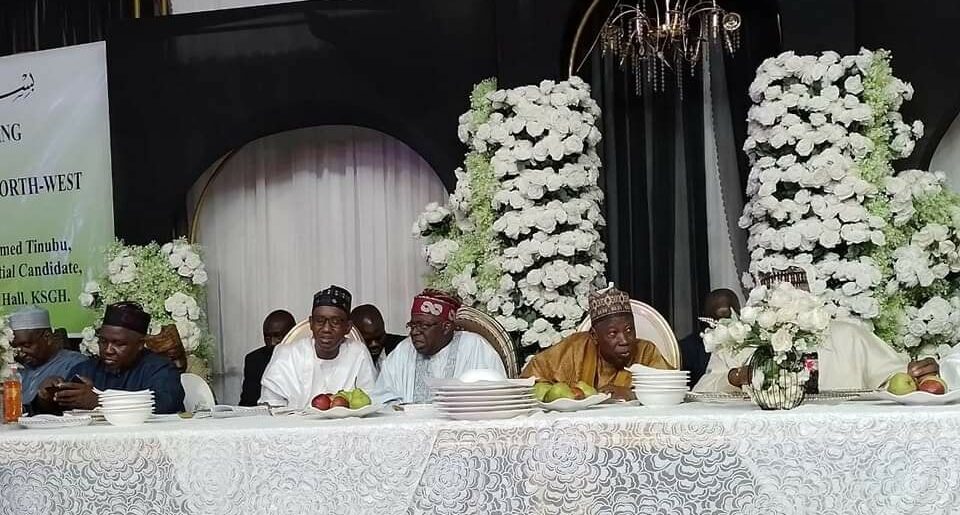 Tinubu in Kano, with Masari, Ribadu and Gov. Ganduje