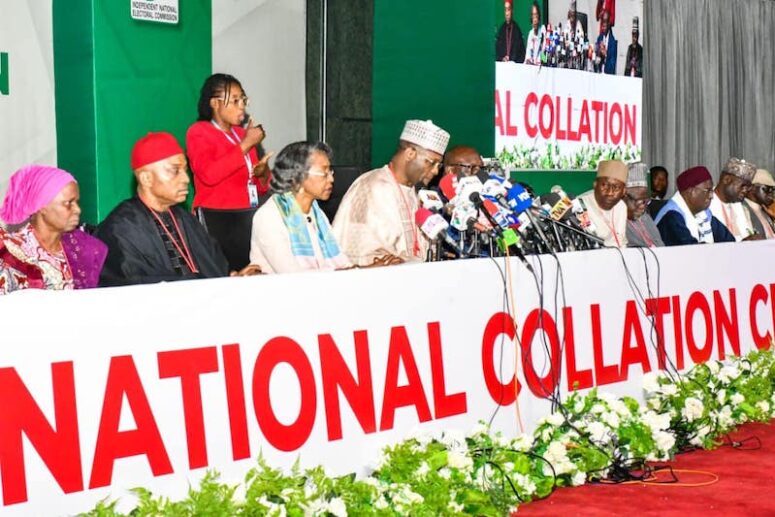 INEC officials at National Collation centre