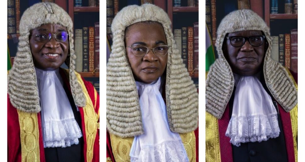 L-R Justices Adah, Misitura and Tsammani